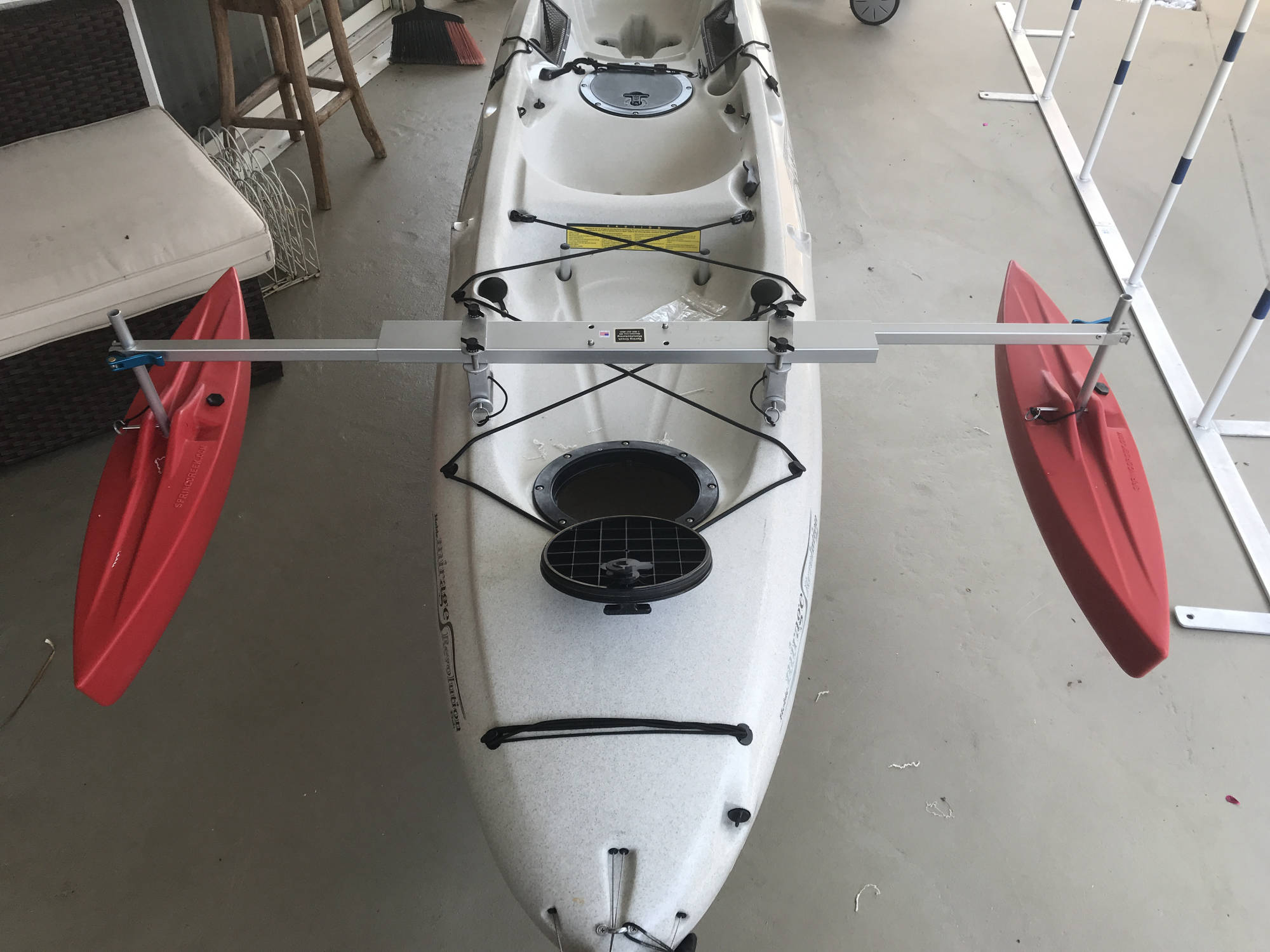 DIY projects or Accessory Seat Canoe Stabilizer Floats and  Arms for Sail Kits 